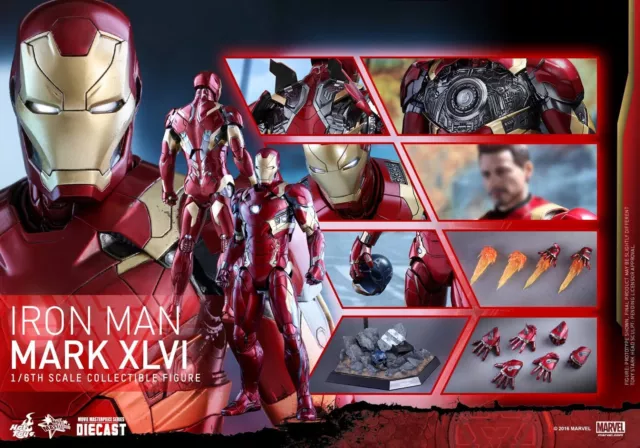 =MIB= Hot Toys Civil War Iron Man MK XLVI 46 Diecast MMS353-D16