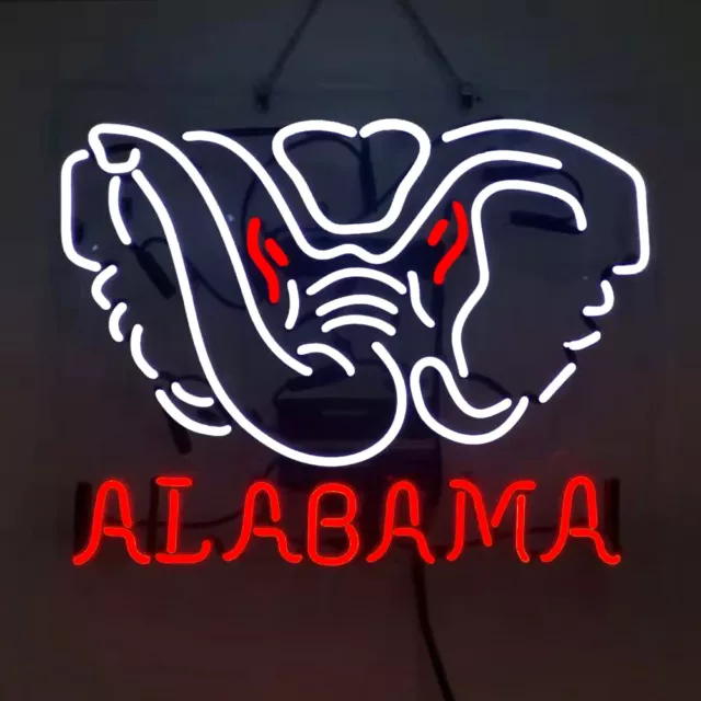 Alabama Neon Sign Light Beer Bar Pub Wall Hanging Handcraft Artwork Gift 19"x15"