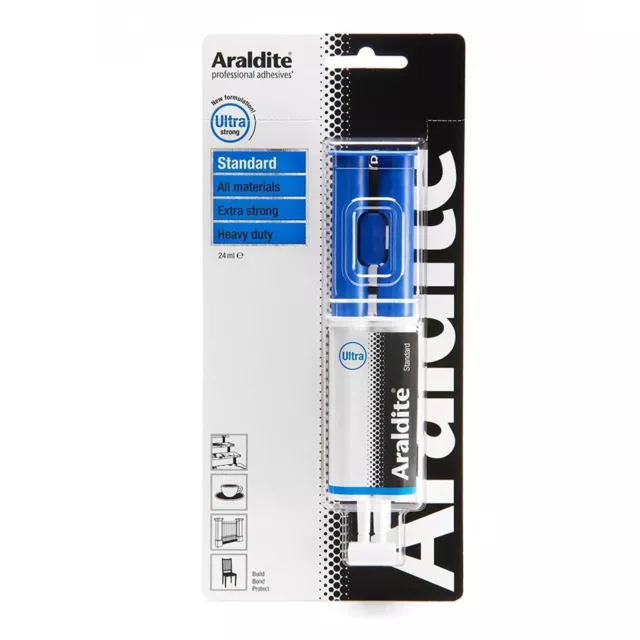 Araldite Standard Syringe 24ml Ultra Strong Epoxy All Materials Adhesive Glue