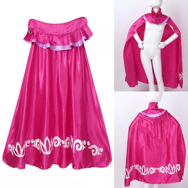 Kid Girls Fairy Princess Satin Cloak Halloween Party Cape Fancy Dress Up Costume