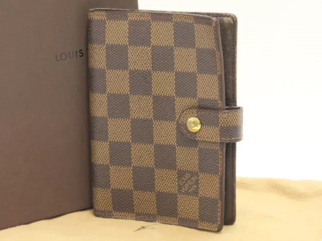 Auth LOUIS VUITTON Damier Ebene Planner Cover Agenda PM R20700 18681006