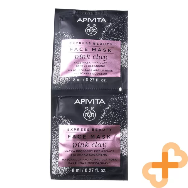 APIVITA Express Belleza Facial Máscara Rosa Arcilla Suave Limpiador 8ml X 2 Pcs