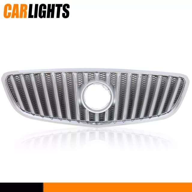Front Upper Bumper Grille Chrome Grill Silver Fit For 2010-2013 Buick Lacrosse