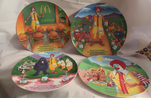 Vintage Mcdonalds 9" Collector Plates Set Of 4 1989 Ronald Fry Kids Hamburglar