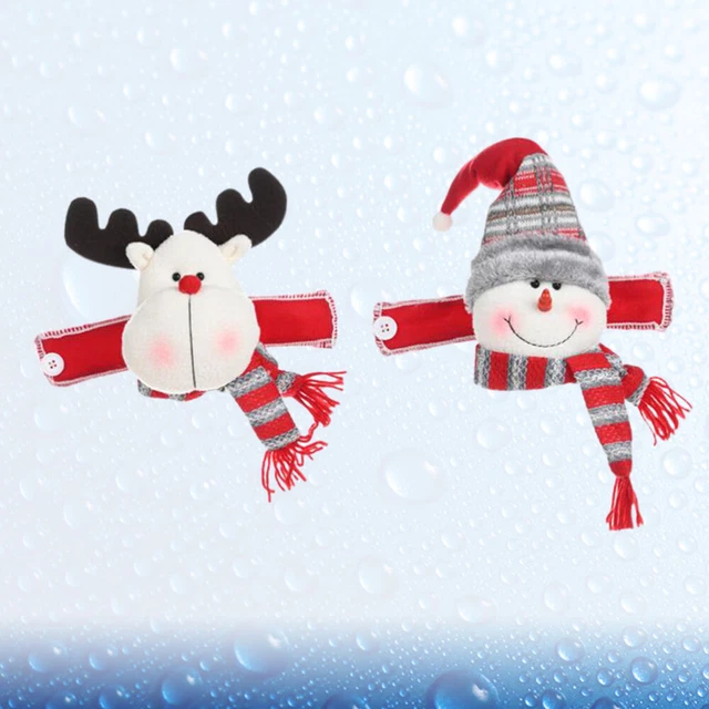 Embrasses De Rideaux De Noël - 2 Pièces Bonhomme De Neige Et Père Noël - Décorations Festives Réglables