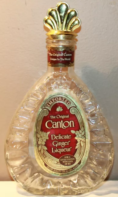 Canton Delicate Ginger Liqueur Empty Clear Bottle 375ml Imported