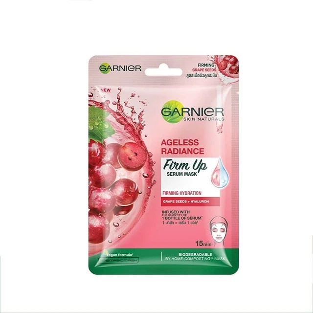 Garnier Skin Naturals, Ageless White, Face Serum Sheet Mask 28 g (pack of 2)