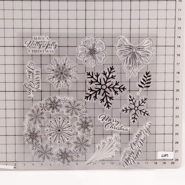 Runde Schneeflocke Silikon durchsichtig Stempel Sammelalbum Prägekarte Album Handwerk 2