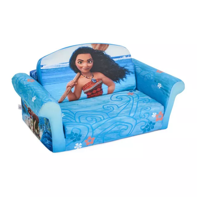Marshmallow Furniture Kids 2-in-1 Flip Open Foam Sofa Bed, Moana (Open Box)