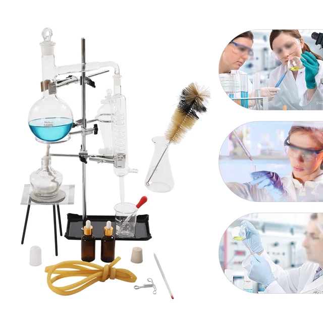 500ML Distillation Apparatus Chemistry Lab Glassware Equipment Kit Distilling