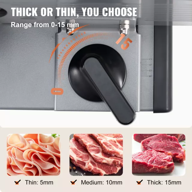 VEVOR 7.5" Domestic Meat Slicer 200W Electric Deli Slicer for Meat Veggie 3