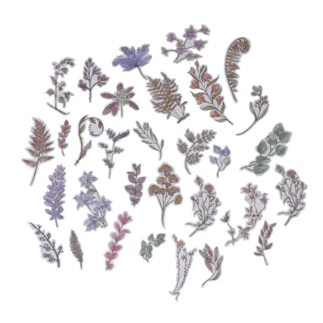 120PCS DIY Plants Design Decorative Stickers Washi Paper Stickers for Envelope