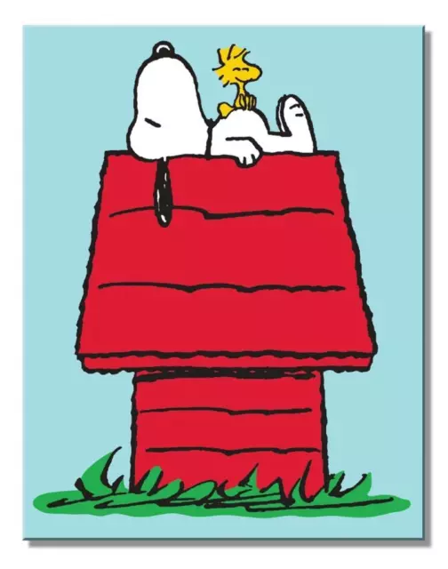 Peanuts Snoopy Dog House With Woodstock Tin Metal Sign Made In The USA