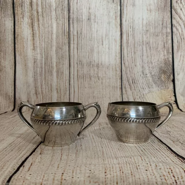 Vintage silver plate sugar and creamer sales