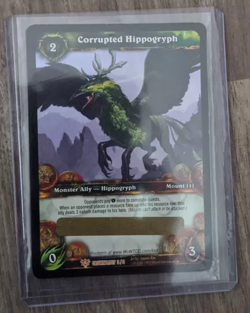 Corrupted Hippogryph WoW TCG Mount card UNSCRATCHED! World of Warcraft loot card