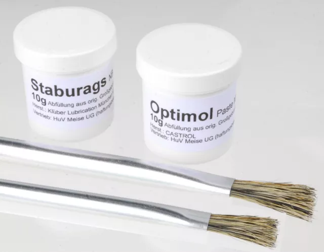 Staburags NBU 30 PTM & Optimol Paste MP3 je 10g, Set mit 2 Stck Pinsel