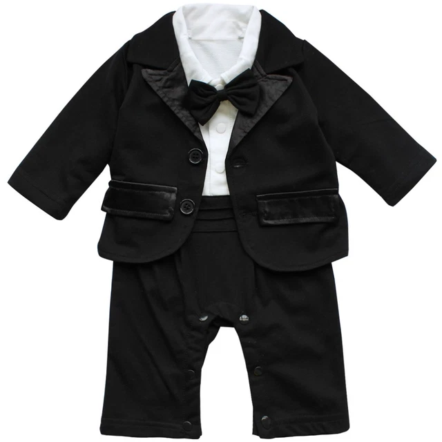 Bambini 2 pz. Bodysuit smoking tuta da gioco con cappotto cappotto battesimo smoking tuta