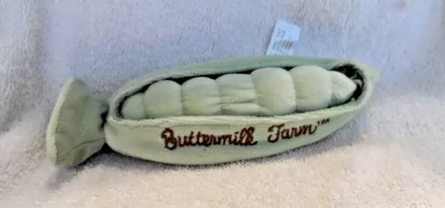 Buttermilk Farm plush peas in a pod stuffed animal doll toy kids baby rattle 6"