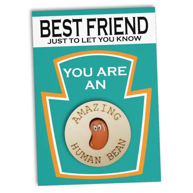 Funny Gift For Friend | Human Bean Card Token & Magnet Set | Friend Birthday