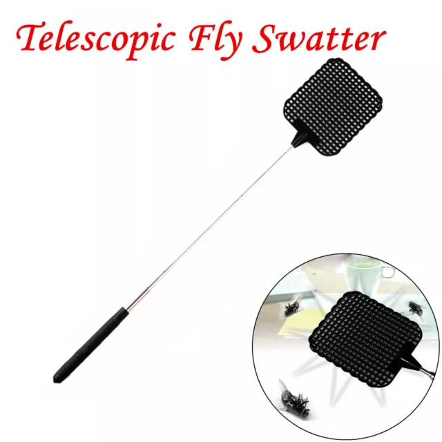 1-3x Telescopic Fly Swatter Manual Swat Pest Control with Extendable Long Handle
