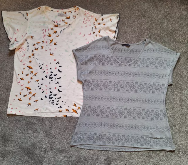 Set of Two Ladies Size 16 Short Sleeve Round Neck Tops