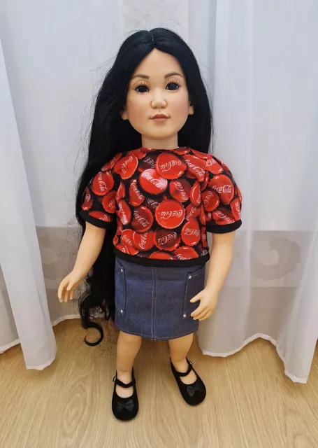 My Twinn doll clothes, clothes for Dolls 18 inch, denim skirt, t-shirt