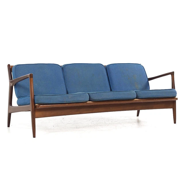 Kofod Larsen for Selig Mid Century Walnut Sofa