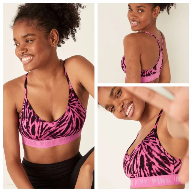 Vs Victorias Secret Pink Ultimate Lightly Lined Sports Bra Top Airy Sunset  S-DD