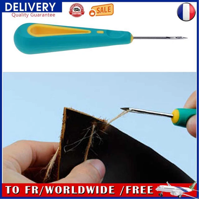 Alène crochet aiguille acier Stitcher trou poinçonnant cuir à coudre poinçon aig