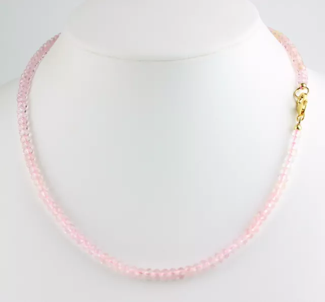 Cadena de morganita cadena de piedras preciosas berilo rosa facetado collar regalo noble 47 cm 3