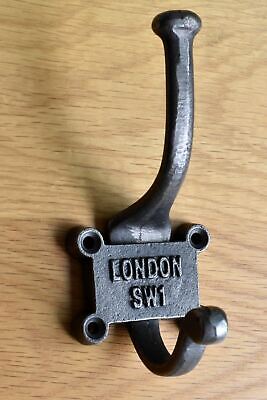 Antique Style London Sw1 Cast Iron Double Coathook Coat Hook