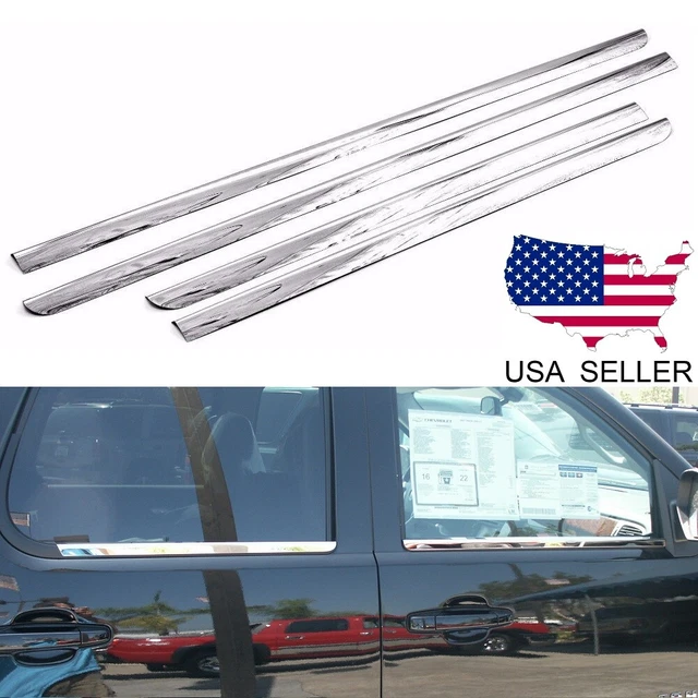 Garnitures De Rebords De Fenêtre Inox Poli - Chevrolet Silverado 1500 2014-2018 - Lot Arrière