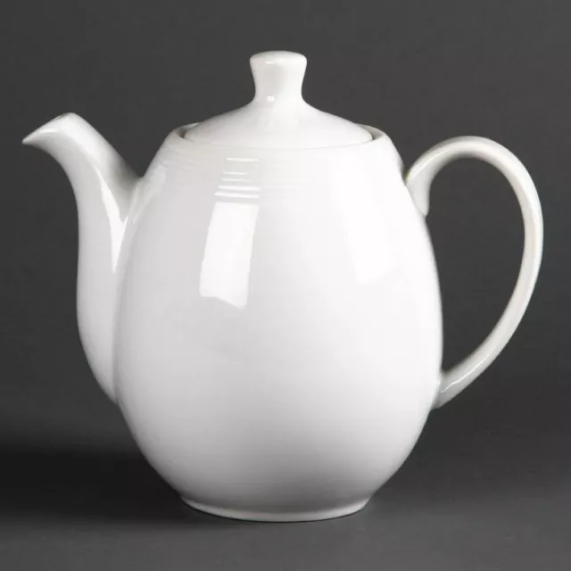 Olympia Linear Teapots / Coffee Pots Made of Porcelain in White - 1L Pack of 4