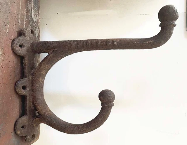Large Antique signed Bridle Hook Horse Tack Bracket Cast Iron