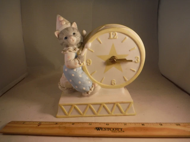 RARE Schmid Kitty Cucumber Clock 1989 RARE Schmid Kitty Cucumber Clock 1989