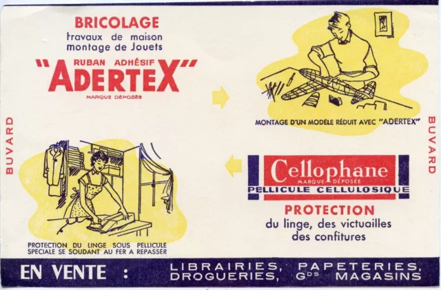 Buvard Publicitaire /// Ruban Adhesif Adertex / Cellophane