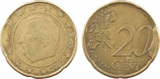 Belgique, 20 cents centimes d'Euro, 2002, fautée, TRES RARE - 41