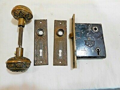 Antique ~ Salvage ~ Eastlake Door Lock Set Corbin Mortised Lock  ~ #3250