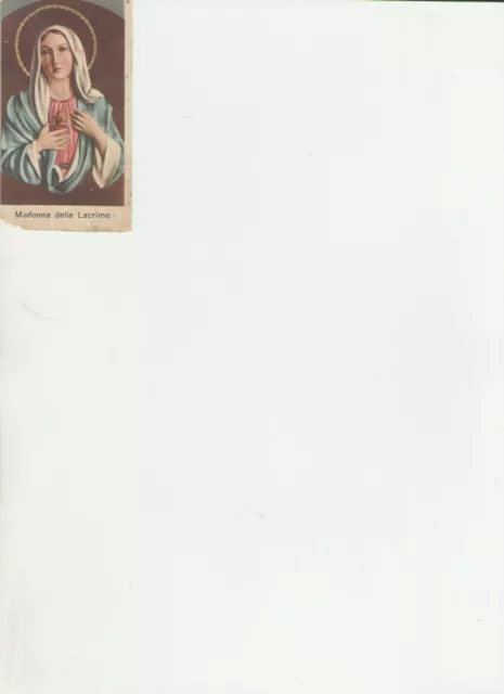 Madonna delle Lacrime holy card NG Dep. 3200