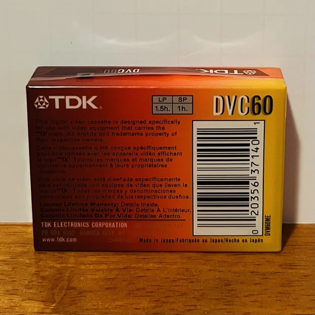 TDK DVM60ME MINIDV 60 Min Camcorder Cassette Tape For Mini DV Video