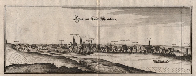 Wanzleben Lk Circondario Della Börde Sassonia-Anhalt Vista Engraving Incisione