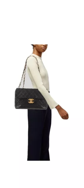 Chanel Maxi Classic Beige Lambskin Flap Bag Chanel