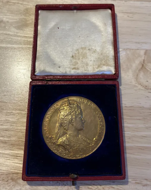 King Edward VII - 1902 Coronation Large Bronze Medallion In Original Box