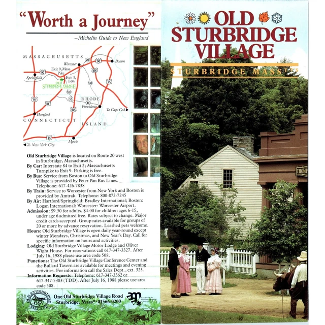 1980S OLD STURBRIDGE Village Sturbridge Mass Travel Brochure TF4BC 37