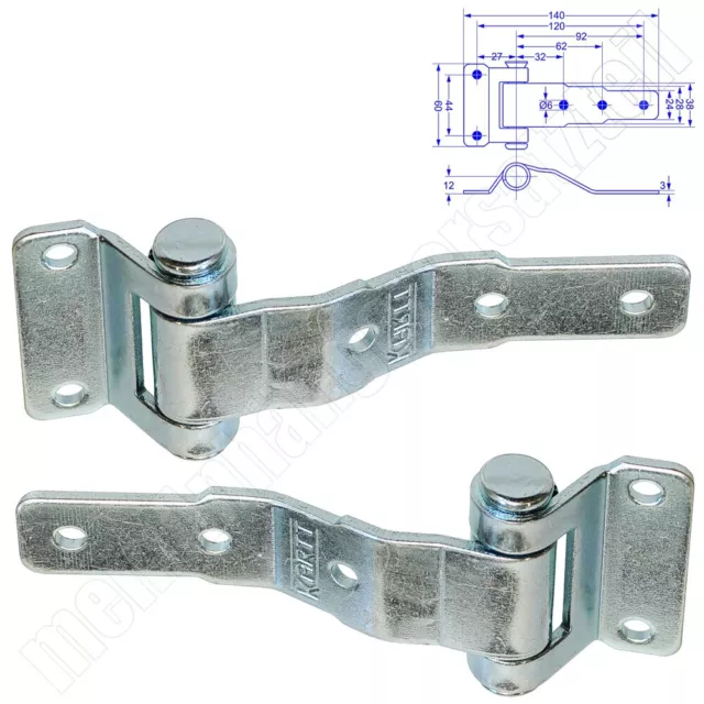 2x cerniera KARTT TKBH4003 per rimorchio auto carrello di vendita rimorchio cavallo 140 mm