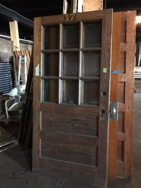 Vintage Oak Entry Door Track Door Slider Door Antique Door School House Door