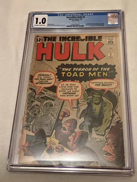 Incredible Hulk 2, CGC 1.0 Ow/w Pages, 1st Green Hulk