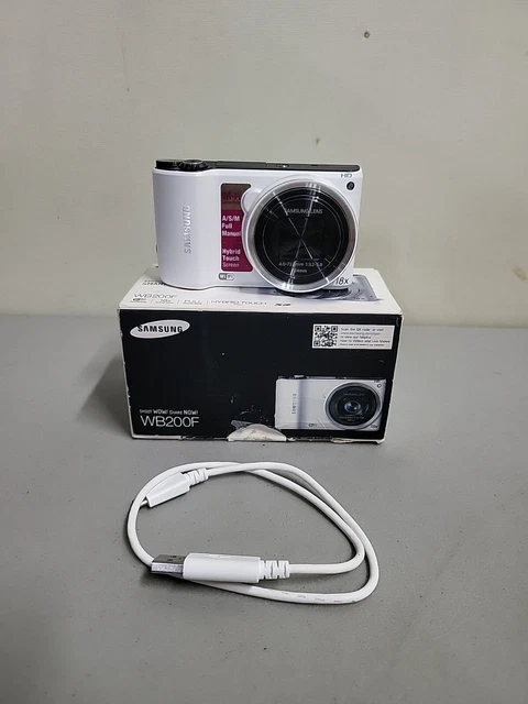Samsung WB200F 16.4MP Compact Digital Camera White UnTested