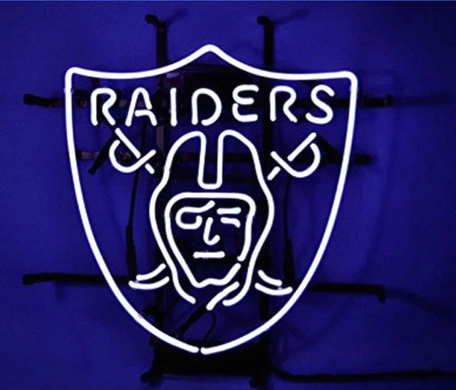 Las Vegas Raiders Black And Silver 20"x16" Neon Light Lamp Sign Beer Bar Artwork Las Vegas Raiders Black And Silver 20"x16" Neon Light Lamp Sign Beer Bar Artwork