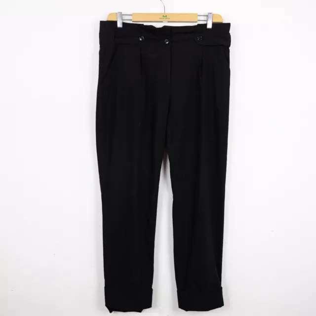 Pantalone LIU-JO Taglia 48 Donna Cotone Nero Woman Trousers Casual Elegante